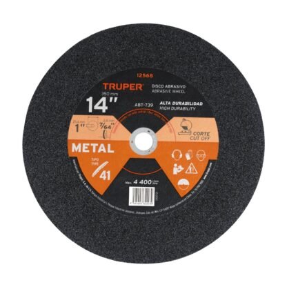 Disco Tipo 41 de 14' x 2.8 mm para corte de metal, Truper ABT-739